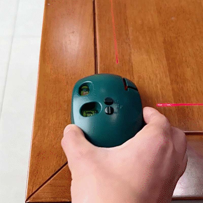 Green 90 degree infrared laser level in hand