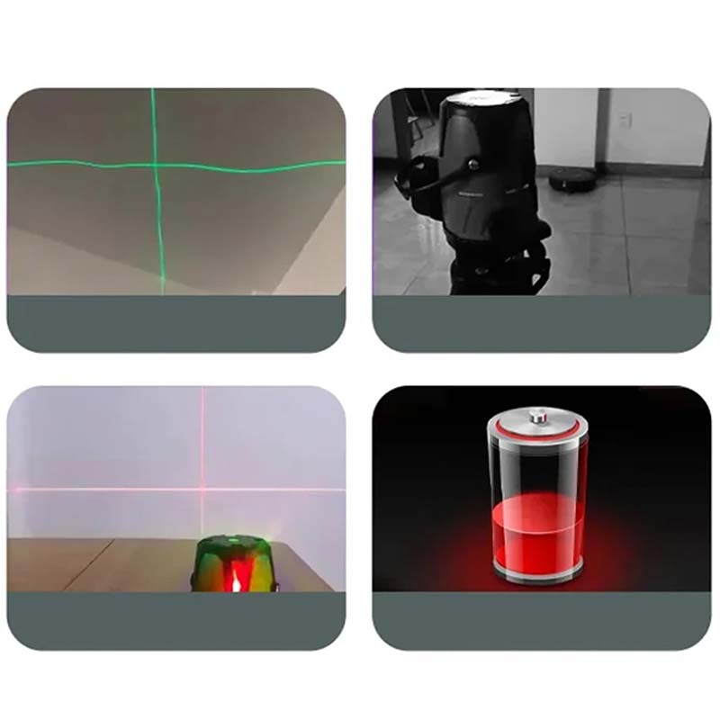 Infrared laser technology visible red and green line examples
