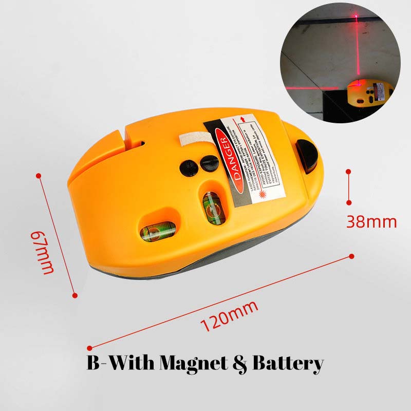 B style with magnet and battery laser level dimensions