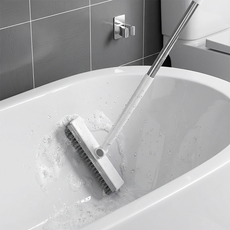 🧹 2-in-1 Grout & Corner Scrubber Brush with Squeegee🫧