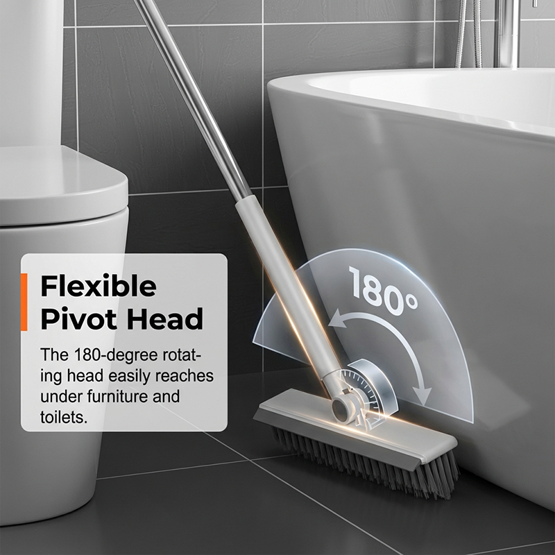 🧹 2-in-1 Grout & Corner Scrubber Brush with Squeegee🫧