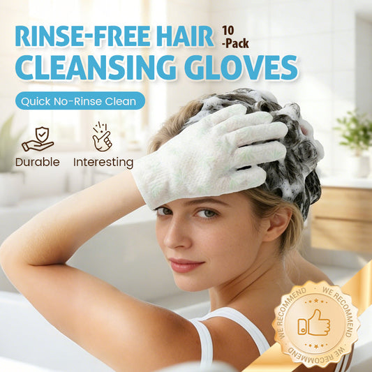 😍50KD+⏳50% OFF🔥Rinse-Free Hair Cleansing Gloves for Oil Control (10-Pack)