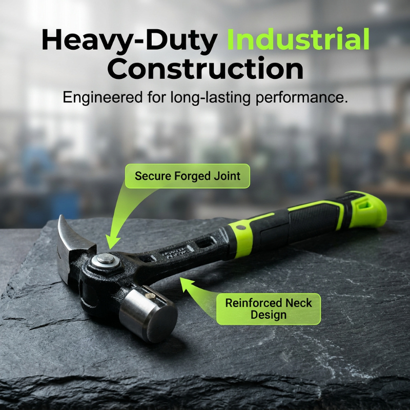 🔨🏗️ Heavy-Duty Multi-Purpose Claw Hammer – Trade-grade & heat-treated – Anti-slip grip, perfect for framing, demolition or DIY – durable and balanced 🛠️