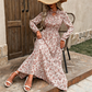 LIMITED-TIME 50% OFF! ✨Women's Elegant Floral Maxi Dress | Tie-Front V-Neck Smocked Waist Ruffled Sleeve Holiday Dress