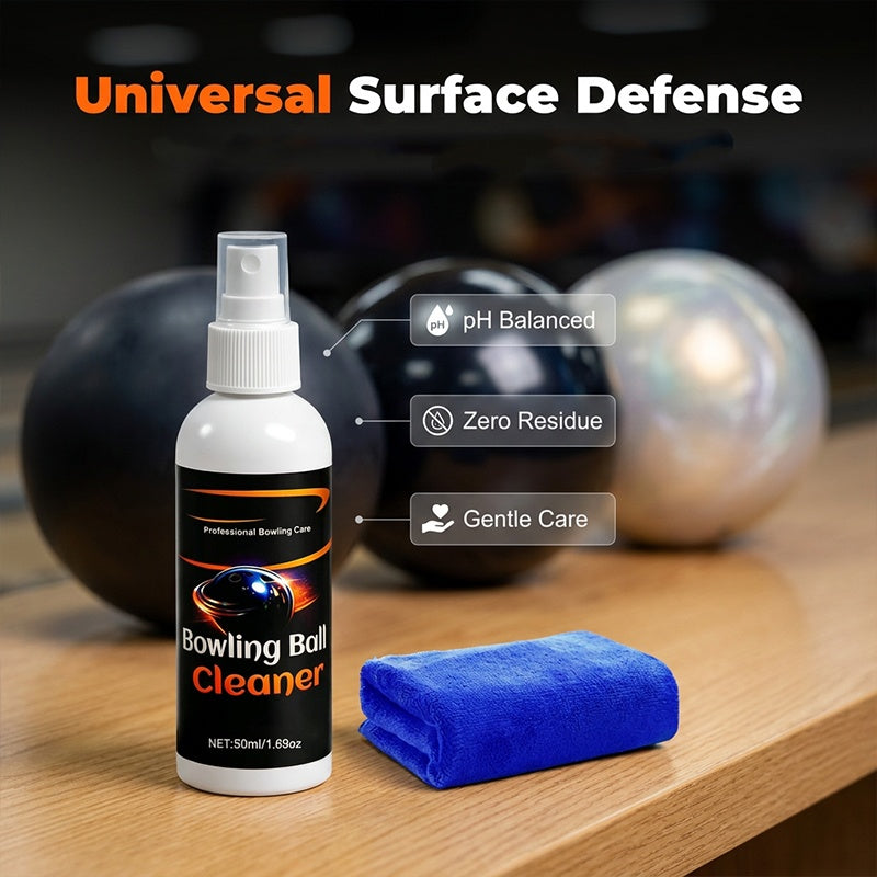 Bowling ball cleaner removes scuffs and oil buildup