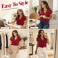 🔥New Arrivals & Best Sellers-Elegant Ruffle V-Neck Blouse
