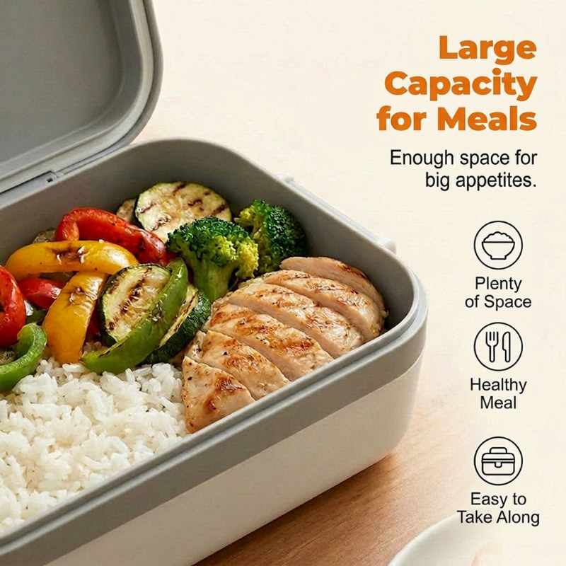 🍱Portable Electric Lunch Box with Self-Heating – Compact & silent – Keeps meals warm – perfect for office, road trips or picnics 🔋✨