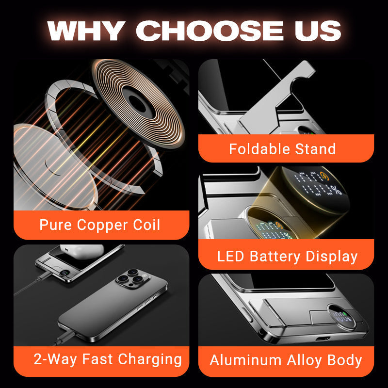 💯 Dual Mode Magnetic Power Bank with Stand