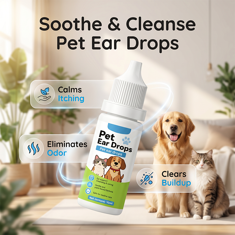 Pet Ear Care Cleaning Drops for Dogs & Cats