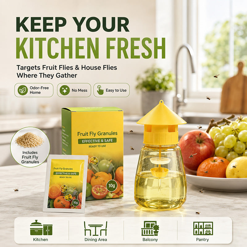 🥳2026 HOT SALE🥳💞50K+ SOLD!🦟🚫 50% OFF! Hanging Fly Trap – 4 entry holes, lures & captures flies fast. Indoor & outdoor use. A summer essential for kitchen & garden! 🌿✨
