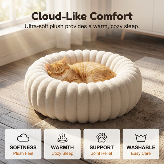 Ultra-Soft Round Calming Cat & Dog Bed