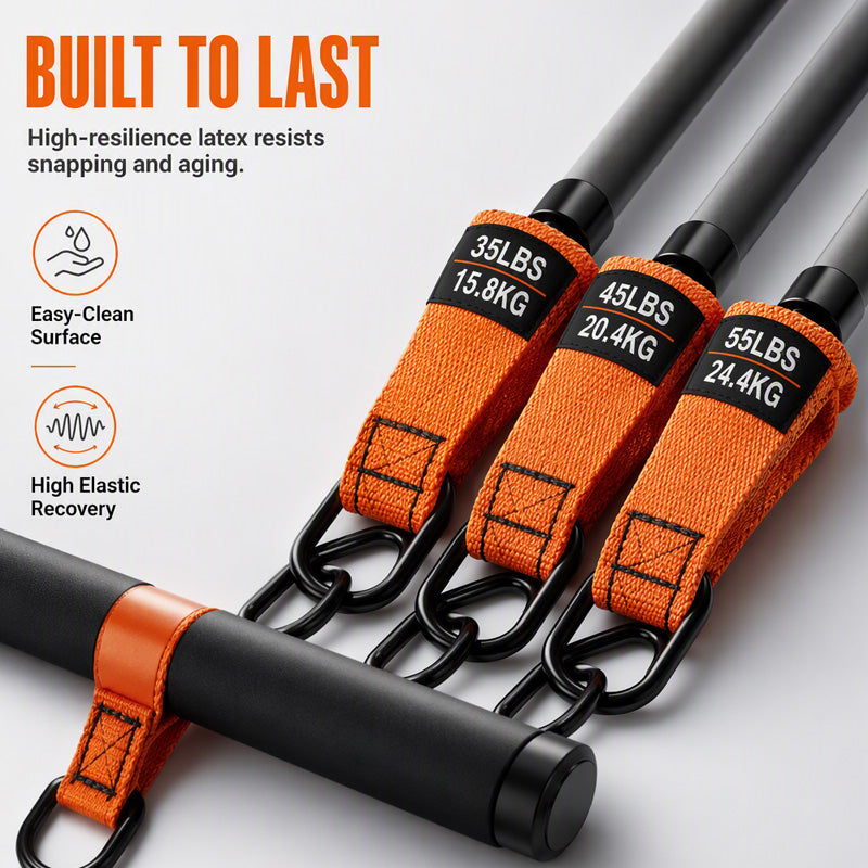 Portable Pilates Bar Kit with 6 Resistance Bands