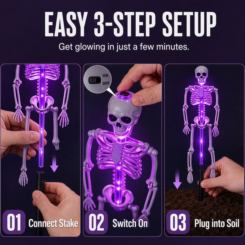 🎁2026 New Arrivals 50% OFF💥Solar Skull Garden Lights with Eerie Color-Changing Glow 👻Ideal For Haunted Yard, Porch & Walkway! 🪦💡
