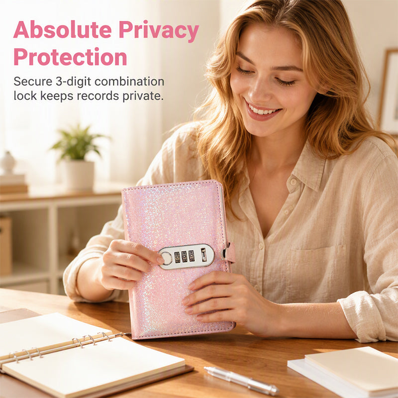 Glitter Password Lock Budget Binder