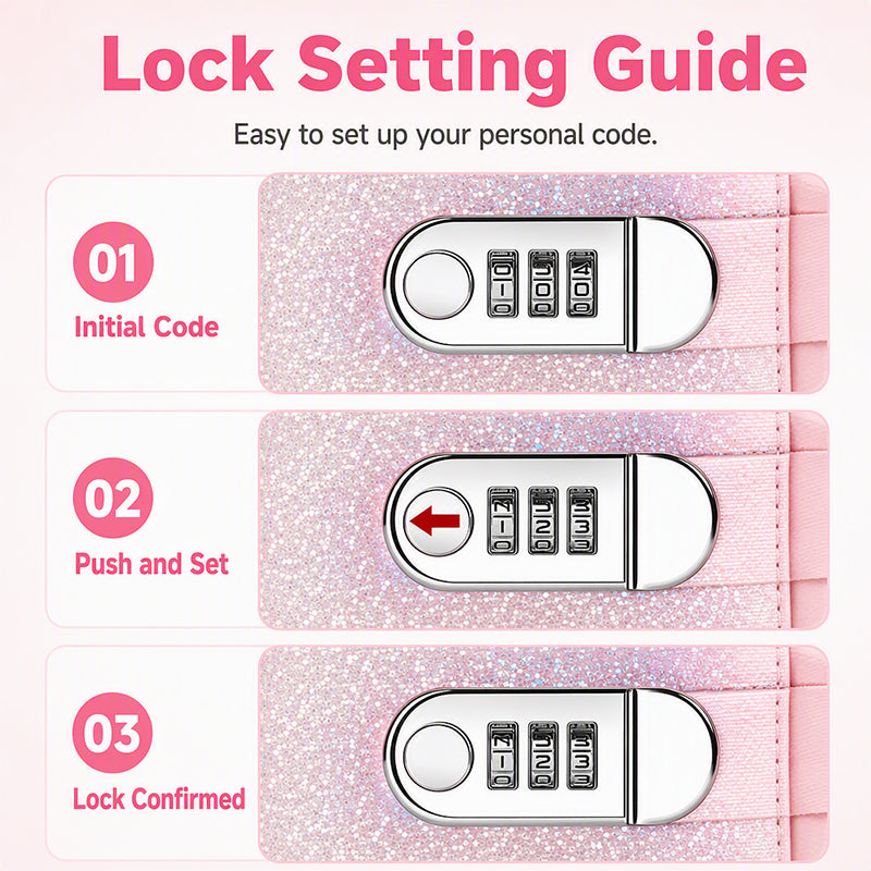 Glitter Password Lock Budget Binder