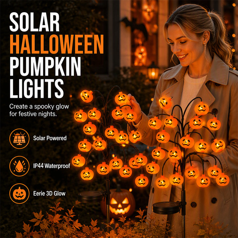 🎃🦇 50% OFF!👻Waterproof Halloween Pumpkin Solar Branch Lights