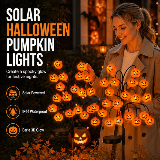 🎃🦇 50% OFF!👻Waterproof Halloween Pumpkin Solar Branch Lights