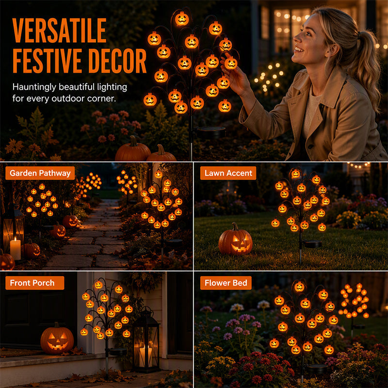 🎃🦇 50% OFF!👻Waterproof Halloween Pumpkin Solar Branch Lights