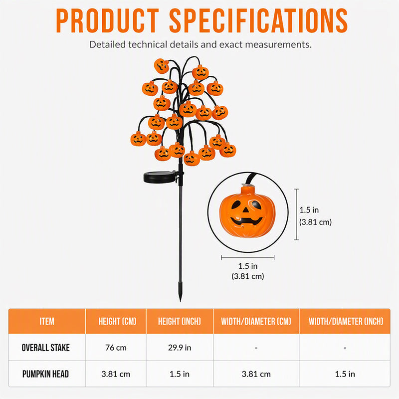 🎃🦇 50% OFF!👻Waterproof Halloween Pumpkin Solar Branch Lights