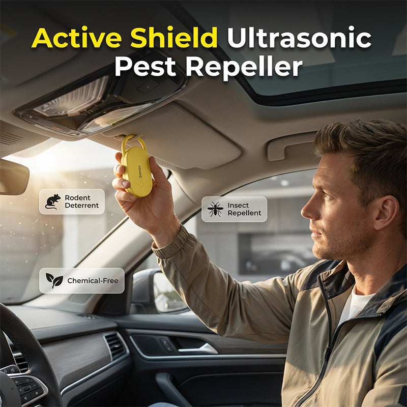 📢📢50% OFF !! ⏰Portable Ultrasonic Pest Repeller with Hanging Hook for Car