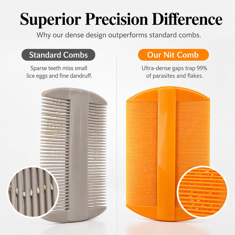 🎉 2026 Sale — Over 22,700 Sold!🦴 Double‑Sided Fine Tooth Lice Comb – Gentle ✨
