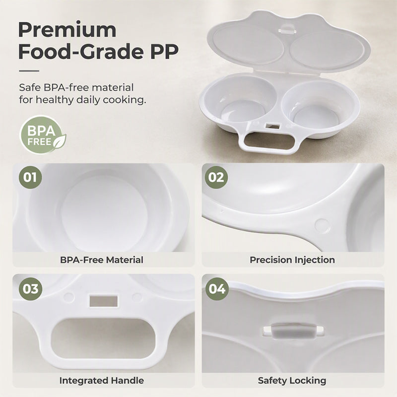 🥳2026 HOT SALE🥳💞50K+ SOLD! 🥚✨ 50% OFF + BUY 1 GET 1 FREE! Dual Cavity Microwave Egg Poacher – Quick oil‑free cooking, food‑grade PP & versatile. Perfect for busy mornings – healthy breakfast in minutes! ⚡🍳