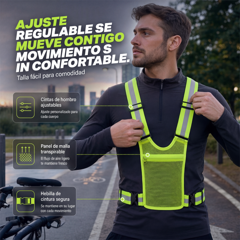 🦺✨ High-Visibility Reflective Vest – Practical Pocket, Comfortable Fit, and Total Safety for Day and Night Running 🌙🏃‍♂️