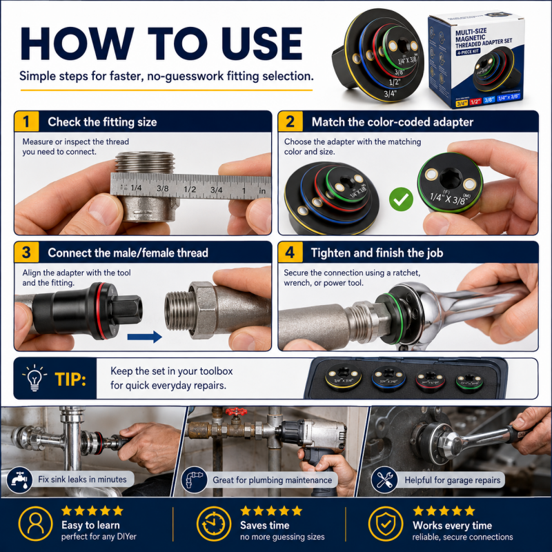 ⏰50% OFF⏰ Universal Magnetic Threaded Adapter – Color-Coded Size Rings, Premium Aluminum – Rust-Resistant, Compact – For Ratchets & Power Tools! 🔋