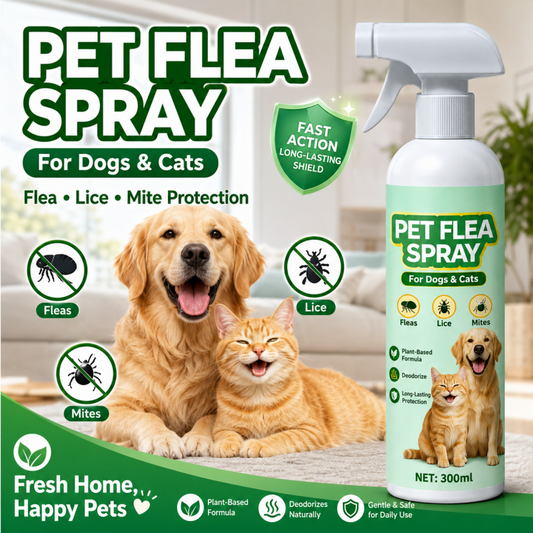 🥳2026 TOP PICK🥳 Pet Flea Spray – Plant-Based, Gentle Yet Effective – Repels Pests, Neutralizes Odors – Safe If Licked! 🛡️💨