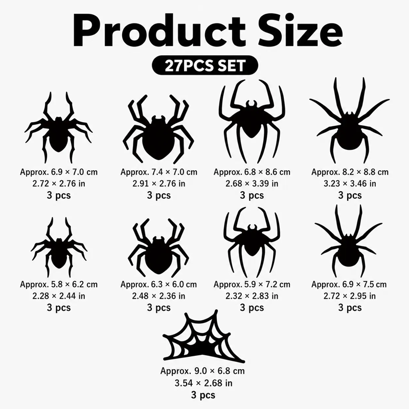 Halloween 3D Spider LED Flashing Light Wall Stickers