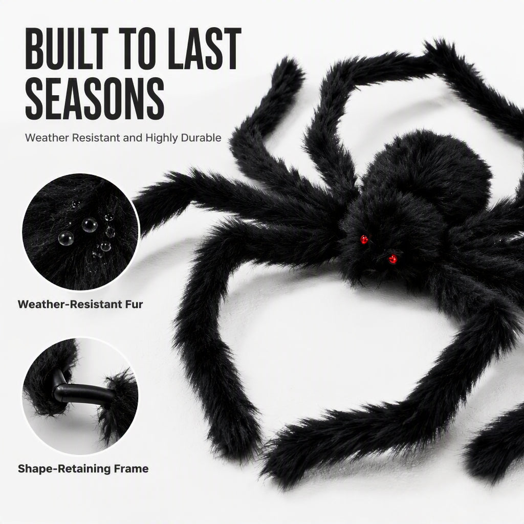 🎃 Halloween Giant Spider Decoration 🕷️👻 – Oversized Outdoor Halloween Decor for Garden, Yard & Home ✨