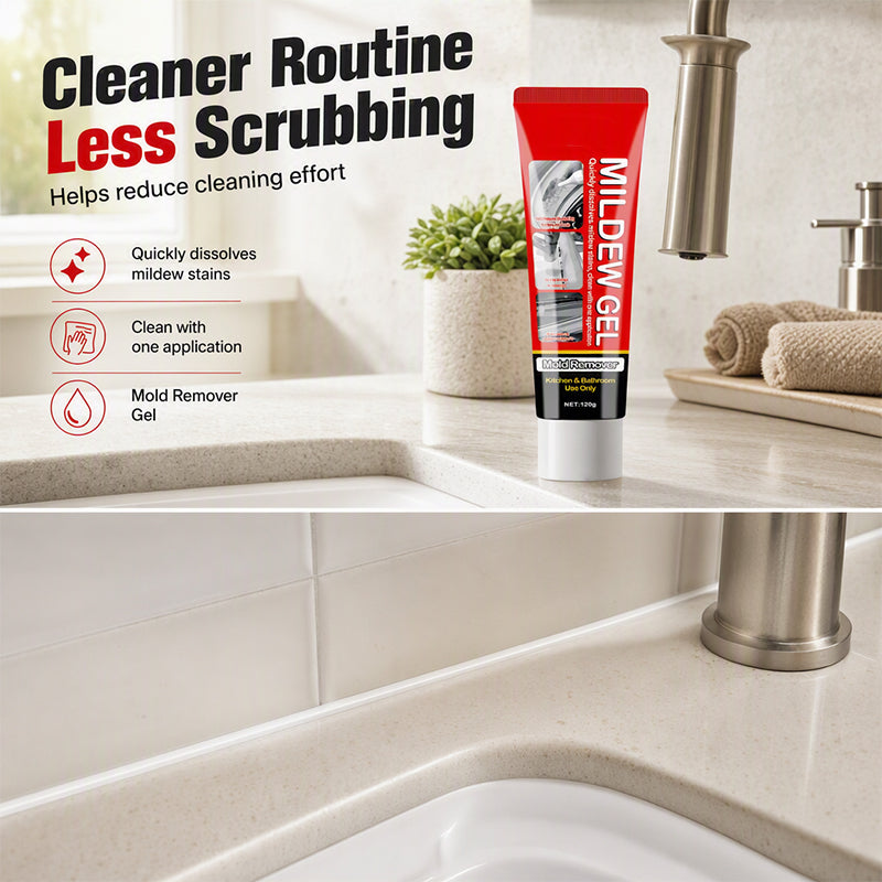 🔥50% OFF! Powerful Mold Stain Remover Gel – Clings to Tile, Grout & Seals, No Scrub, Just Apply, Wait & Wipe! 🧽✨