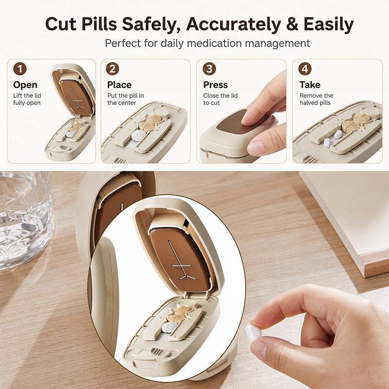 💊 LIMITED TIME 50% OFF! 🌟 Portable Pill Cutter Splitter – Precise Quartering Control, Travel-Ready Design & Safer Covered Blade ✂️✨