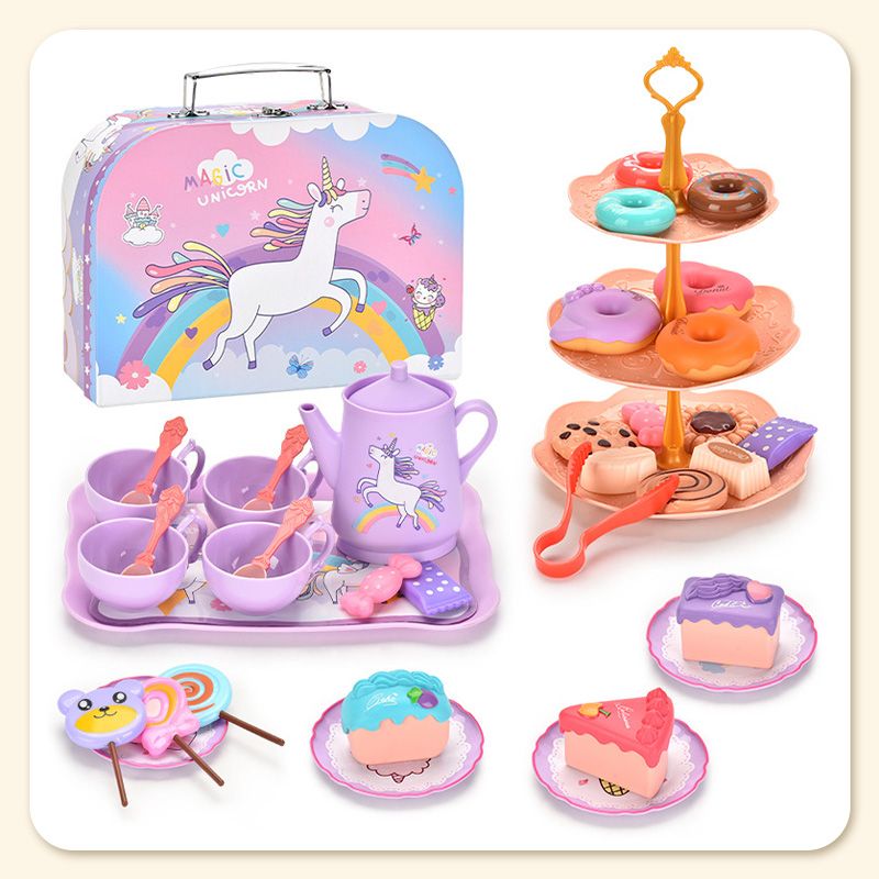 🔥HOT SALE 50% OFF! 🦄☕️ Tea parties are serious business — 17 desserts, 4 cups, a teapot, and a rainbow castle. Safe, non-toxic, and portable. Let the imagination pour. ✨
