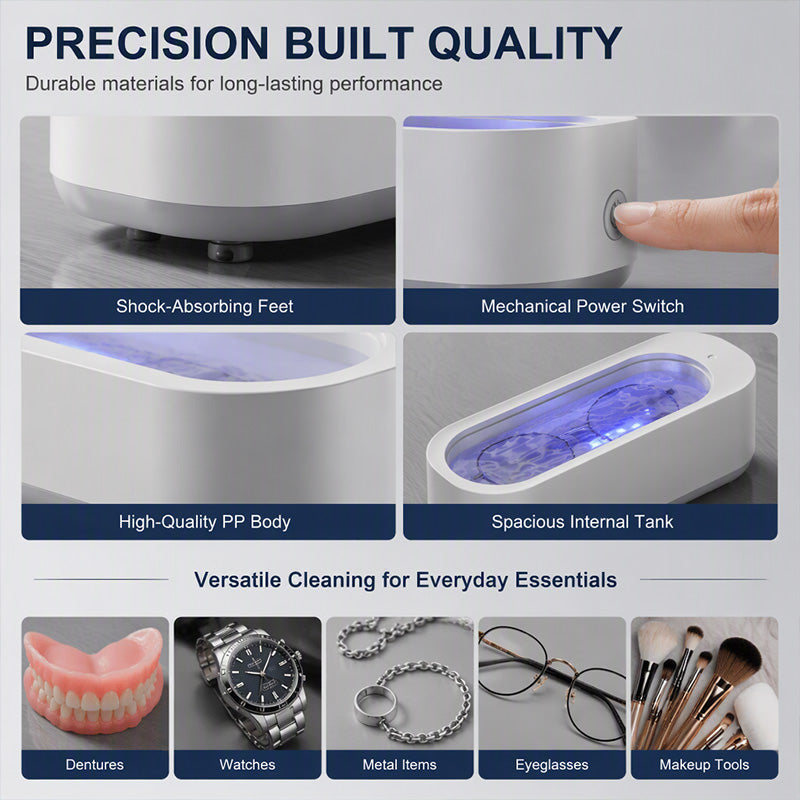 🎁Multifunctional Ultrasonic Cleaner for Jewelry, Watches & Dentures, 3W Cordless Deep Cleaning