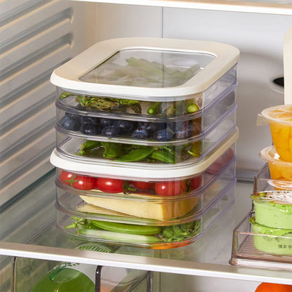 🍱50% OFF! 👀 Clear Fridge Storage Container with Lid – Transparent Visibility, Stackable Design & 3 Size Options – Organize Your Fridge Effortlessly ✨