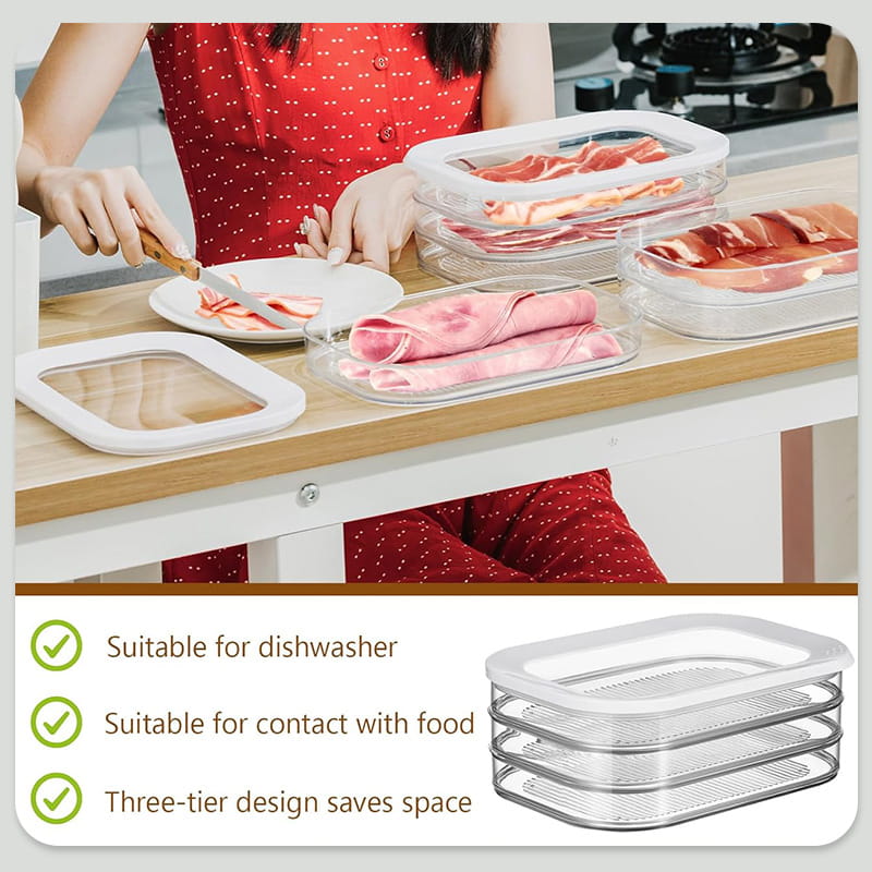 🍱50% OFF! 👀 Clear Fridge Storage Container with Lid – Transparent Visibility, Stackable Design & 3 Size Options – Organize Your Fridge Effortlessly ✨