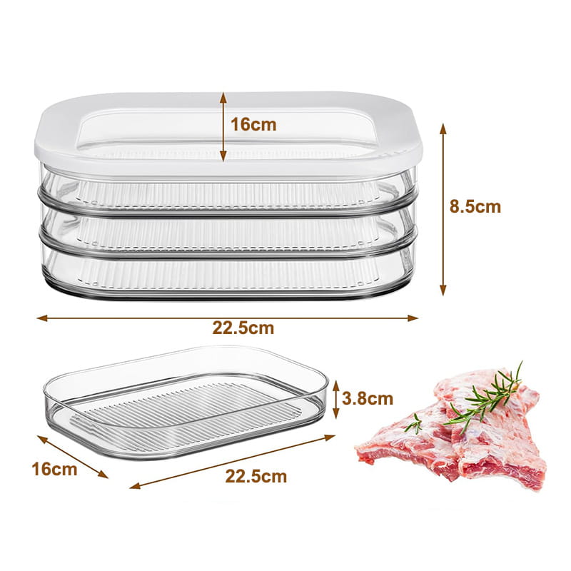🍱50% OFF! 👀 Clear Fridge Storage Container with Lid – Transparent Visibility, Stackable Design & 3 Size Options – Organize Your Fridge Effortlessly ✨