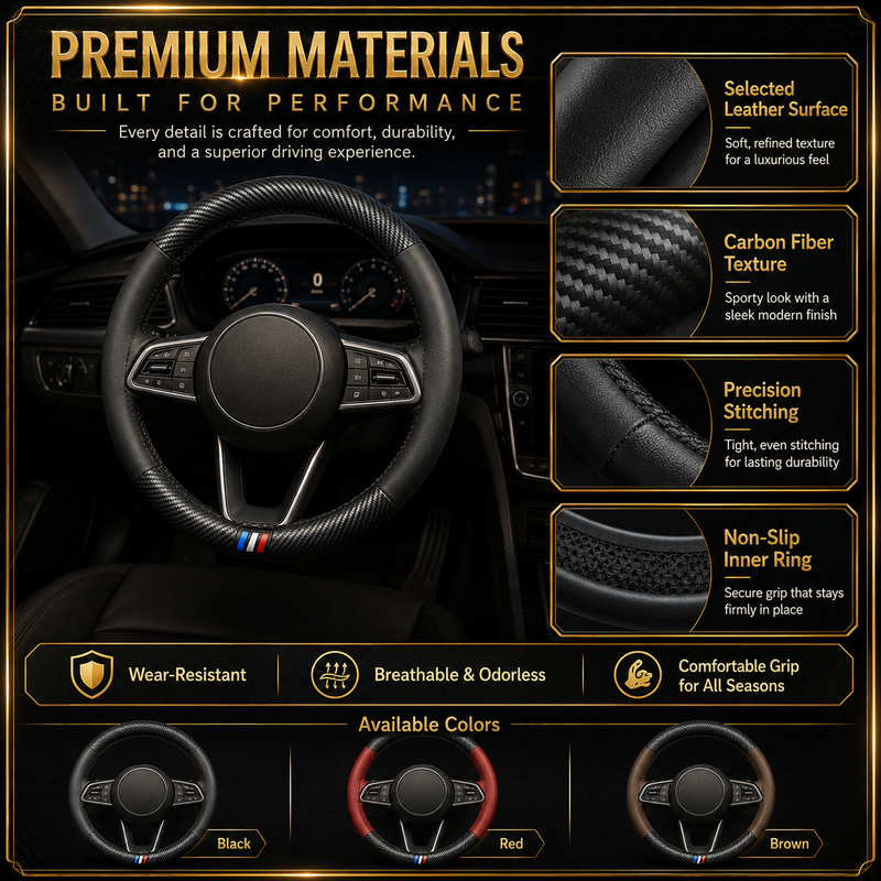 Universal Carbon Fiber Steering Wheel Cover