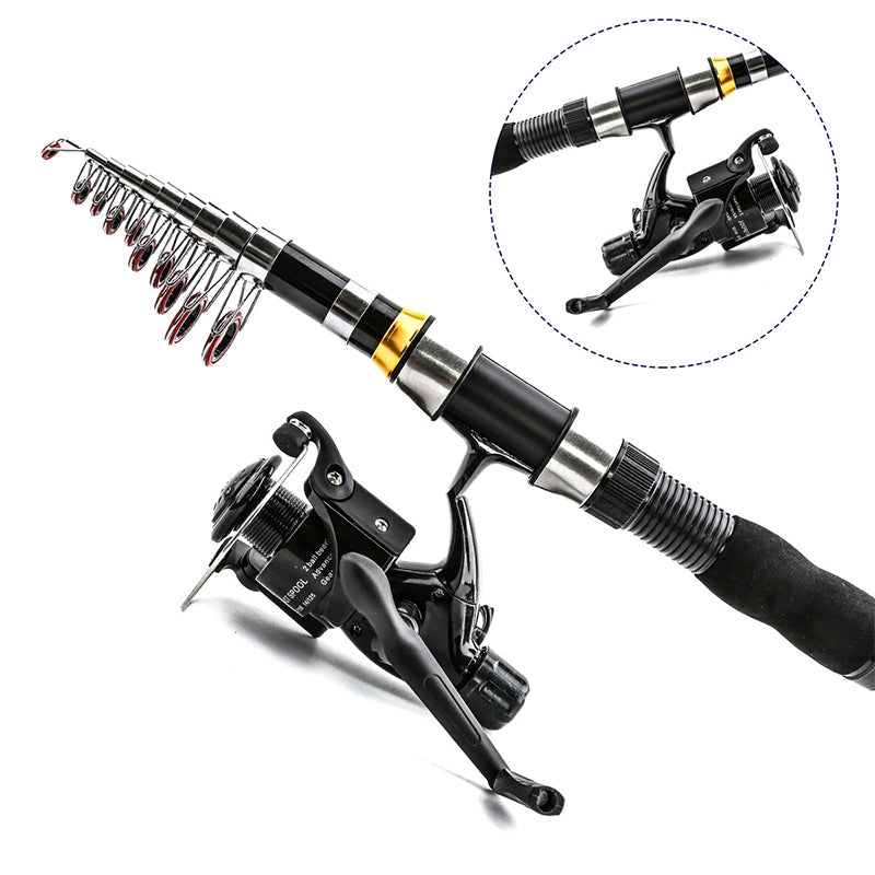 Complete Travel Fishing Gear Set & Carrying Bag