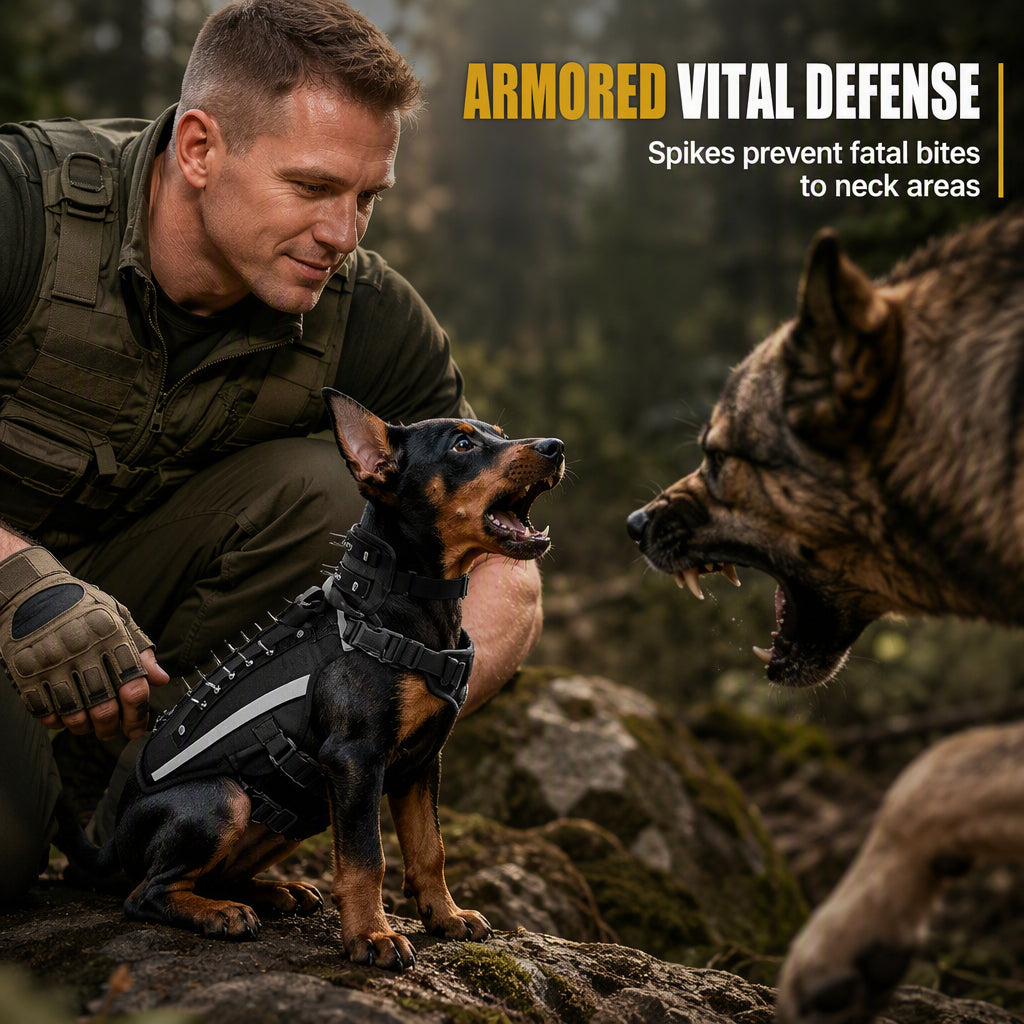 🐕 LIMITED‑TIME 50% OFF! 🛡️ Tactical Dog Harness with Protective Spikes – Safe, Controllable, Breathable ✨
