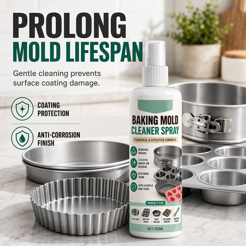 🧴 50% OFF! ✨ Gentle Formula Baking Mold Cleaner Spray – Easy Grease Removal, Less Scrubbing & Non-Abrasive on Bakeware – Clean Kitchen Tools Effortlessly 🍳