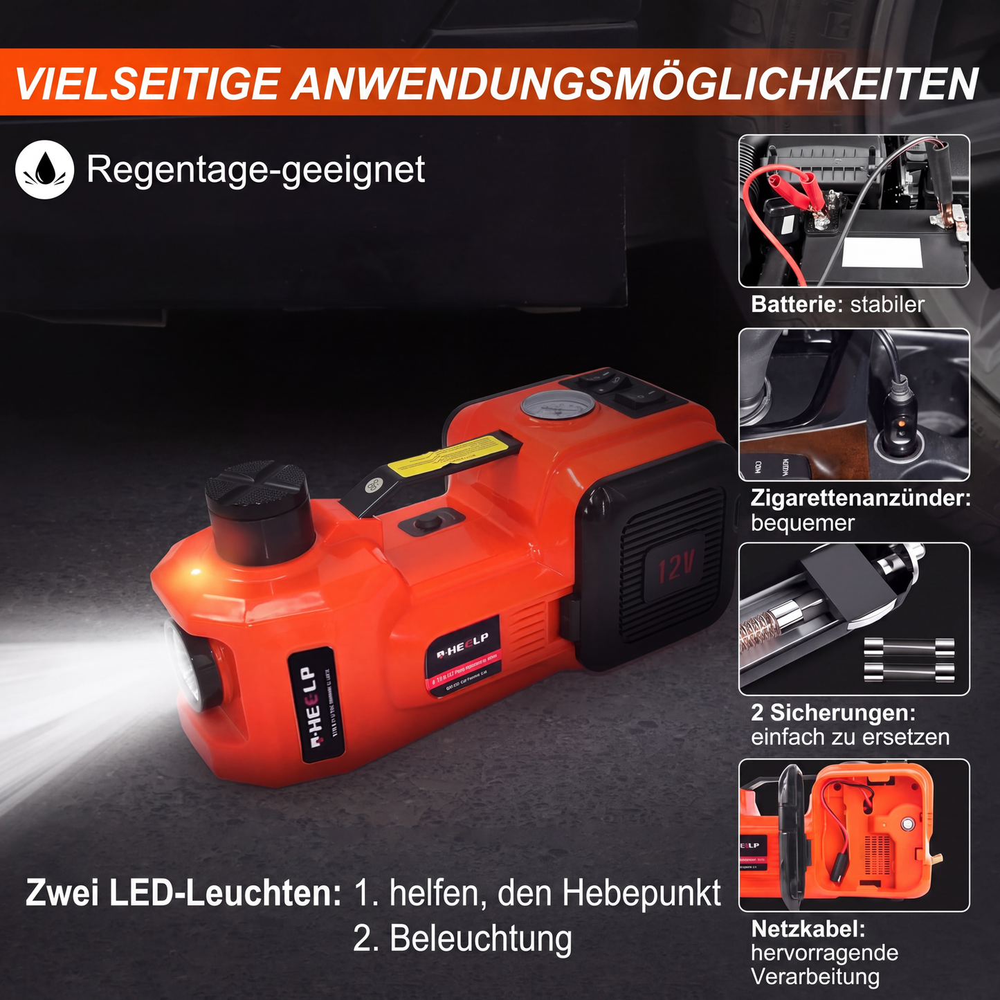 📢📢50% OFF!! ⏰🚗 Essential car repair tools 🛠️ – 12V electric-hydraulic car jack repair kit