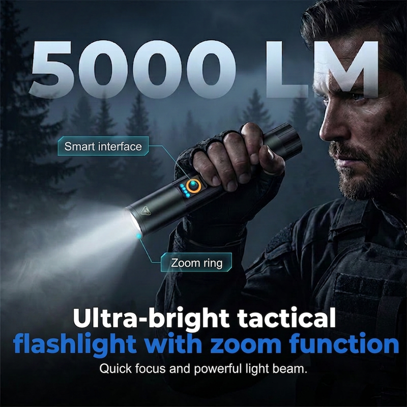 🎁2026 New Arrivals 50% OFF💥Ultra-Bright Tactical Flashlight with Zoom Function – Rugged, Waterproof, Rechargeable 🏕️