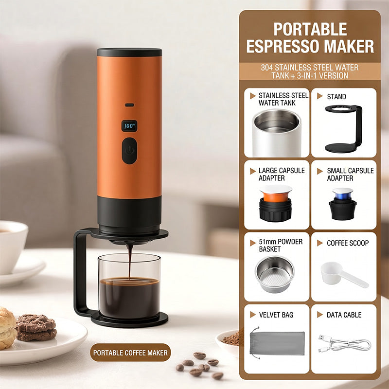 ☕ LIMITED-TIME 50% OFF! ⚡ Portable Espresso Maker – Digital Display, Type-C Rechargeable, Outdoor Coffee ✨