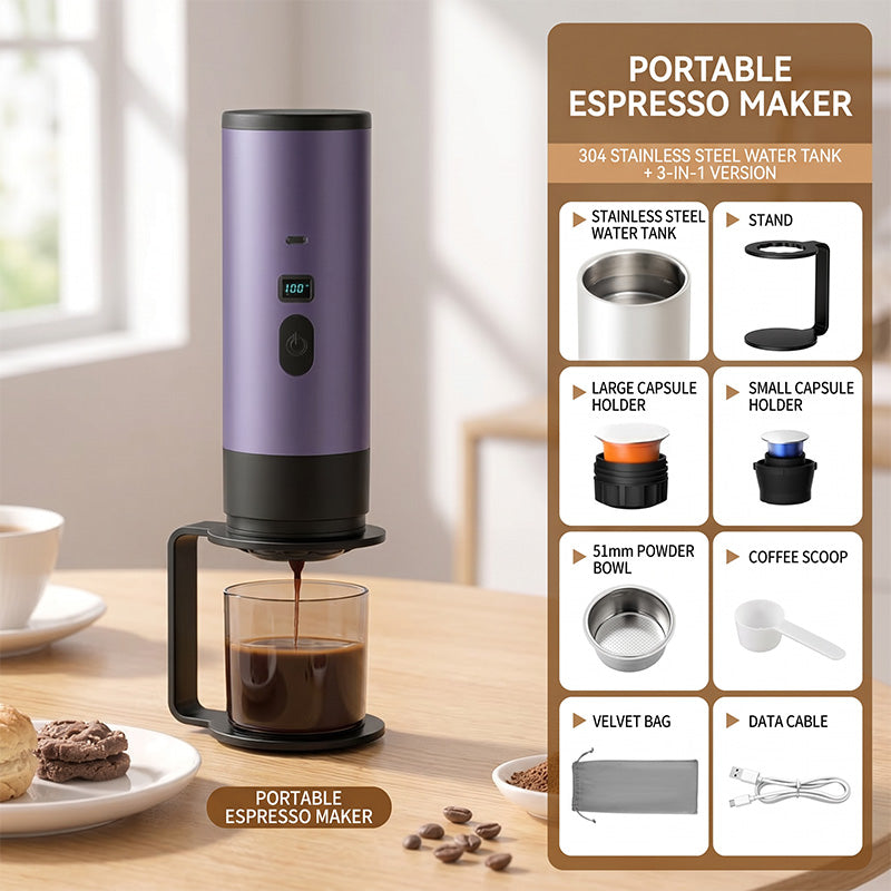 ☕ LIMITED-TIME 50% OFF! ⚡ Portable Espresso Maker – Digital Display, Type-C Rechargeable, Outdoor Coffee ✨