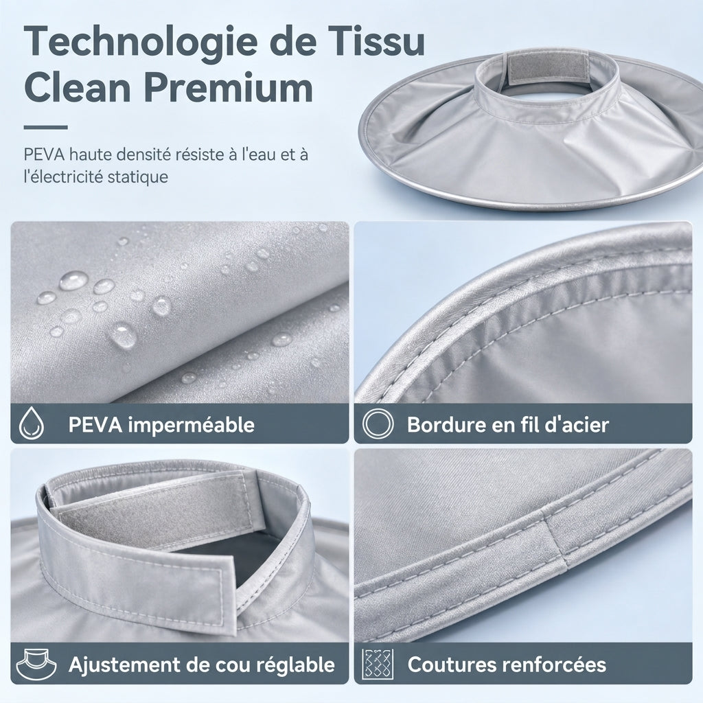 🥳2026 HOT SALE🥳💞50K+ SOLD! ✂️🧹 Hair Cutting Cape with Catcher – built-in groove traps clippings, no mess on clothes or floors. Waterproof, non-static, folds flat. Perfect for home trims & kids' cuts! 💇✅