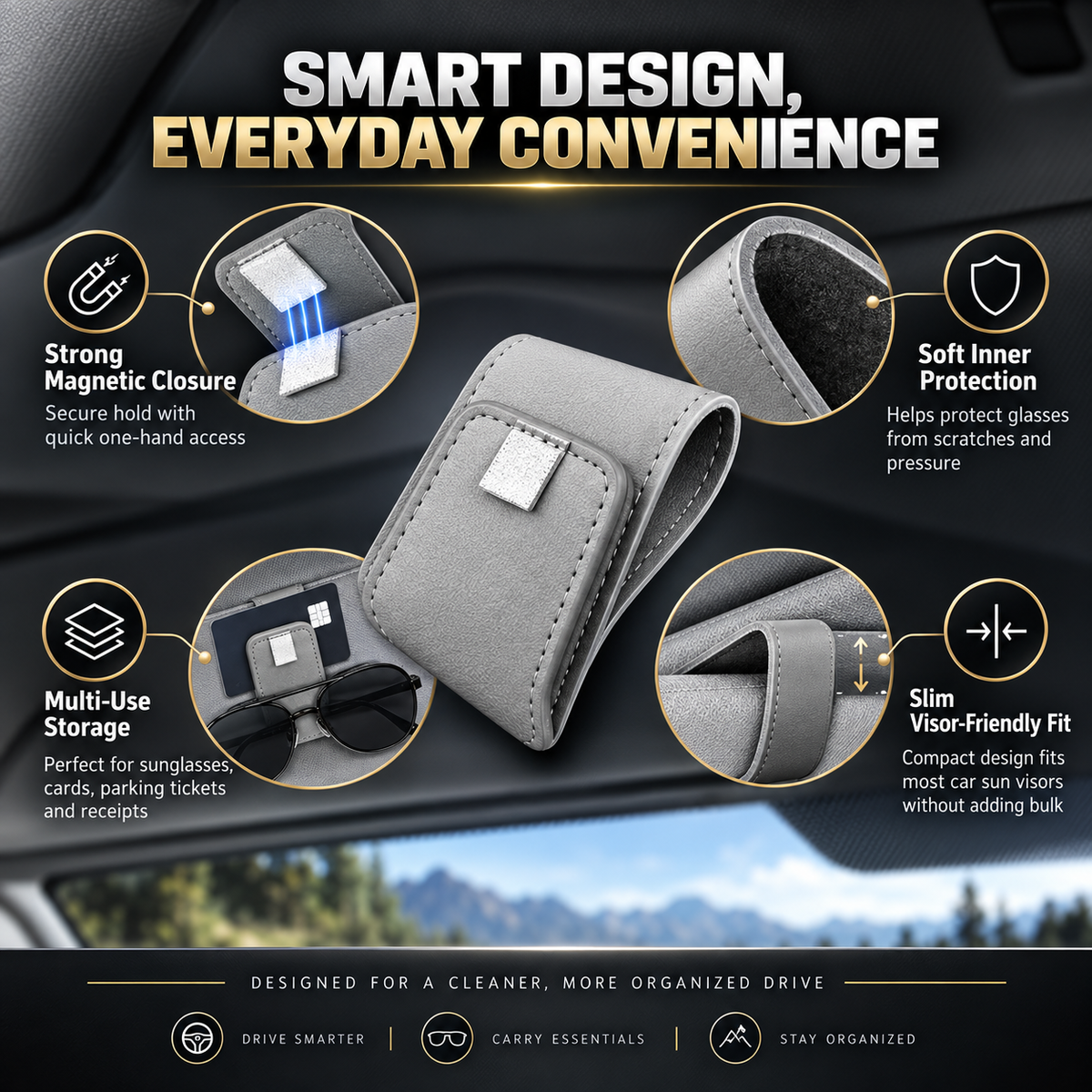 Car Sun Visor Glasses Holder Clip