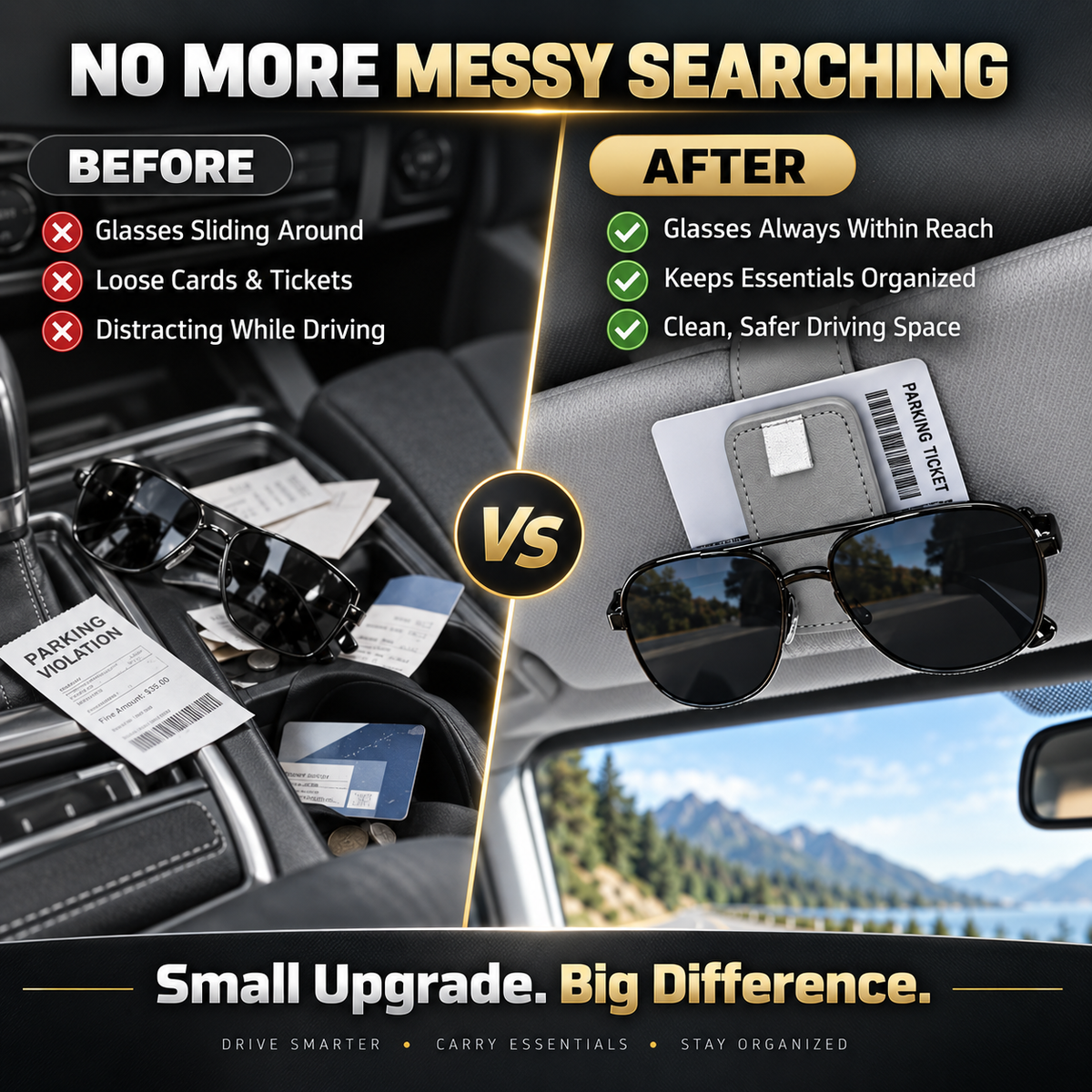 Car Sun Visor Glasses Holder Clip
