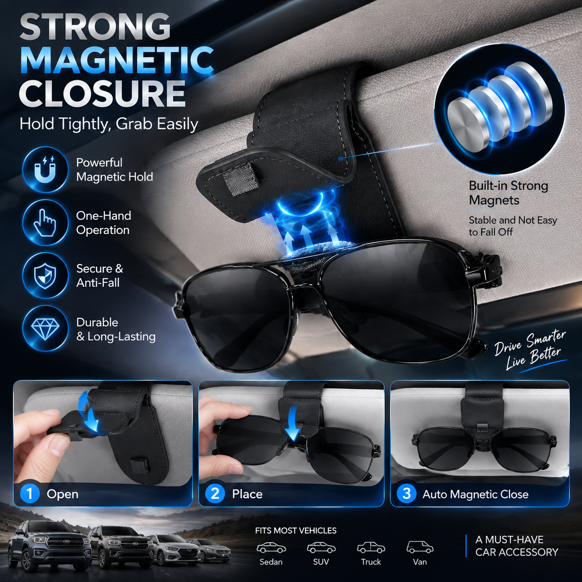Car Sun Visor Glasses Holder Clip
